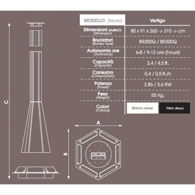 bioKamino VERTIGO BLACK brīvi stavošs biokamīns 1