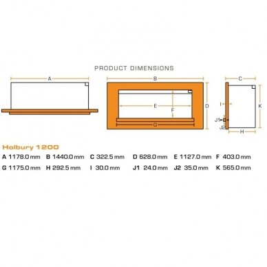 BRITISH FIRES HOLBURY 1200 WHITE electric fireplace insert 1