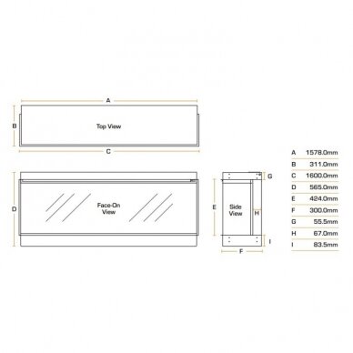 BRITISH FIRES NEW FOREST 1600 3 SIDED electric fireplace insert 1