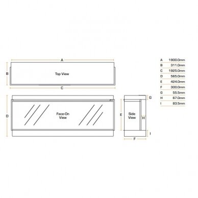 BRITISH FIRES NEW FOREST 1900 3 SIDED electric fireplace insert 1