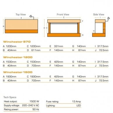 BRITISH FIRES WINCHESTER 1200 WHITE electric fireplace wall-mounted 1