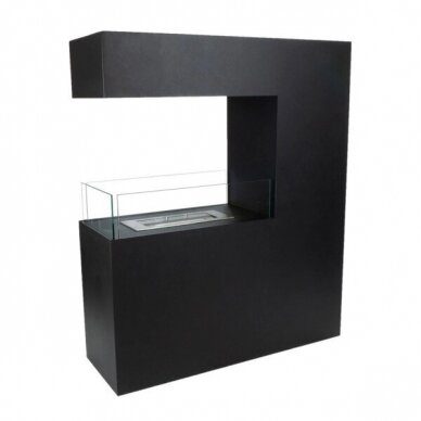 CACHFIRES  3-SIDED TALL BLACK free standing biofireplace 1