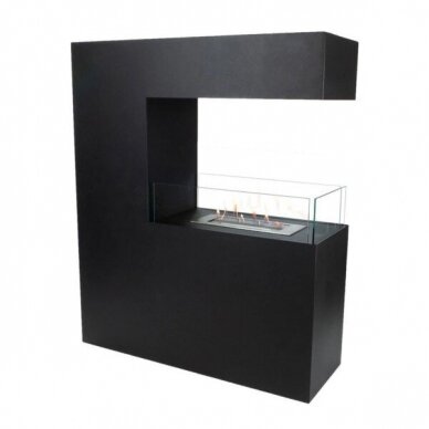 CACHFIRES  3-SIDED TALL BLACK free standing biofireplace 2