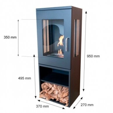 CACHFIRES CHEYENNE BLACK free standing biofireplace 3