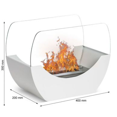 CACHFIRES CRADLE WHITE free standing biofireplace 2