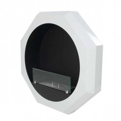 CACHFIRES OCTAGONAL WHITE bioethanol fireplace wall-mounted 3