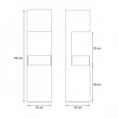 CACHFIRES OPEN 3-SIDED BLACK free standing biofireplace 3