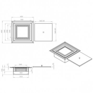 CACHFIRES OUTDOOR SQUARE 45 sisseehitatav biokamin 1