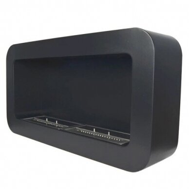 CACHFIRES RECTANGULAR CURVED BLACK bioethanol fireplace wall-mounted