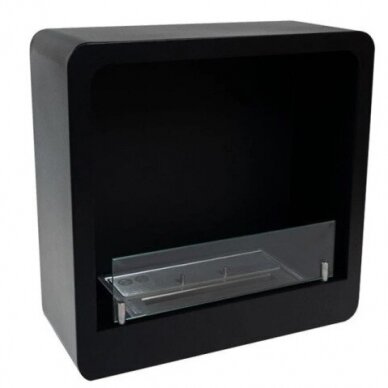 CACHFIRES SQUARE BLACK bioethanol fireplace wall-mounted 1