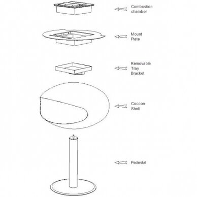 COCOON FIRES PEDESTAL BLACK STEEL free standing biofireplace (Kopija) 3