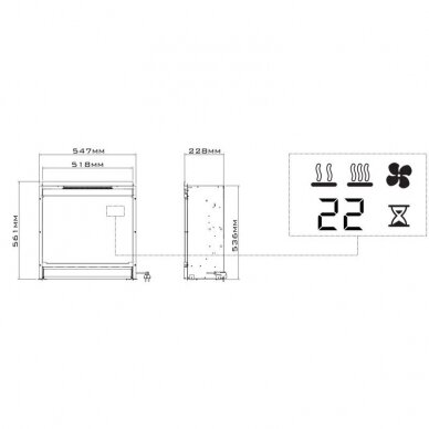 DIMPLEX ASTI ECO LED CONCRETE brīvi stavošs elektrokamīns 2