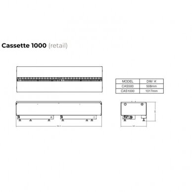 DIMPLEX CASSETTE 1000 LED įmontuojamas vandens garų elektrinis židinys 1