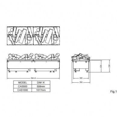 DIMPLEX CASSETTE 1000 R LOGS įmontuojamas vandens garų elektrinis židinys 2