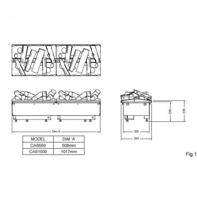 DIMPLEX CASSETTE 500 LED PROJECT iebūvējamais elektriskais kamīns 1