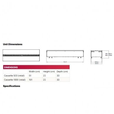 DIMPLEX CASSETTE 500 RETAIL RGB MULTI Optimyst įmontuojamas elektrinis židinys 9