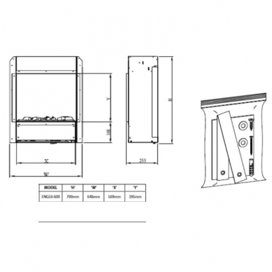 DIMPLEX ENGIN 56/600 B электрокамин встраиваемый 1