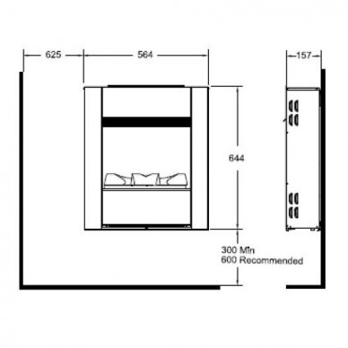 DIMPLEX ENGINE S Slimline WALL pakabinamas elektrinis židinys 3