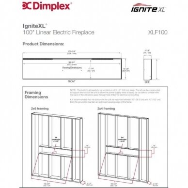 DIMPLEX IGNITE XL 100" ECO LED электрокамин настенный, подвесной-встраиваемый 3