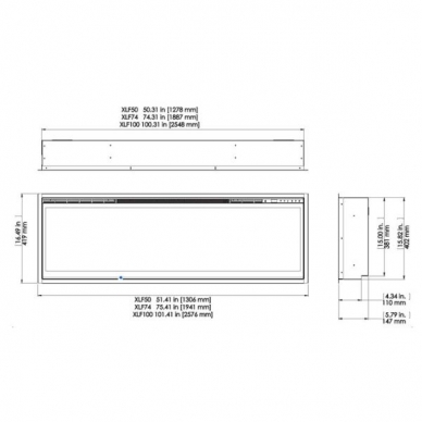 DIMPLEX IGNITE XL 50" ECO LED электрокамин настенный, подвесной-встраиваемый 2