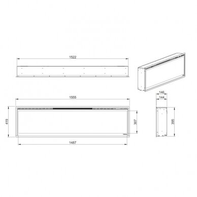 DIMPLEX IGNITE XL 60" ECO LED electric fireplace wall-mounted-insert 7