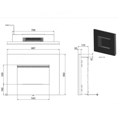 DIMPLEX NISSUM L CONCRETE elektrikamin seinale 1