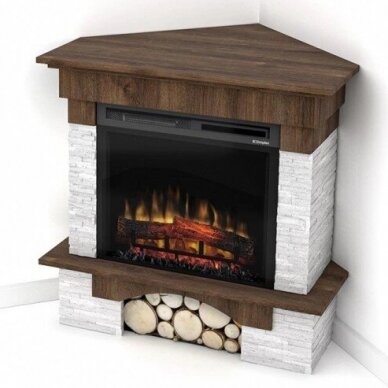 DIMPLEX PORTO WALNUT ECO LED free standing corner electric fireplace