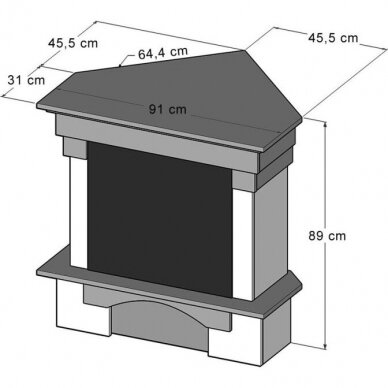 DIMPLEX PORTO WHITE PINE ECO LED kampinis pastatomas elektrinis židinys su apdaila 1