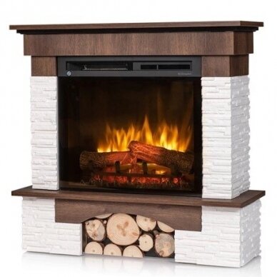 DIMPLEX PORTO WALNUT ECO LED free standing corner electric fireplace 1