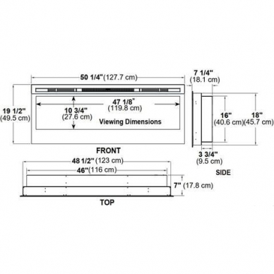 DIMPLEX PRISM 50" ECO LED electric fireplace wall-mounted-insert 5