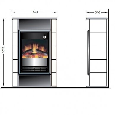 DIMPLEX SCANDIC WHITE ECO LED free standing electric fireplace 4