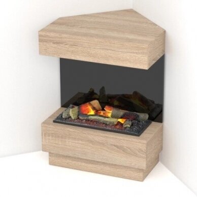 DIMPLEX TARAVO LIGHT OAK CASSETTE 600 free standing corner electric fireplace 1