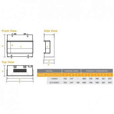 DIMPLEX VIVENTE 75 Optiflame 3D įmontuojamas elektrinis židinys 8