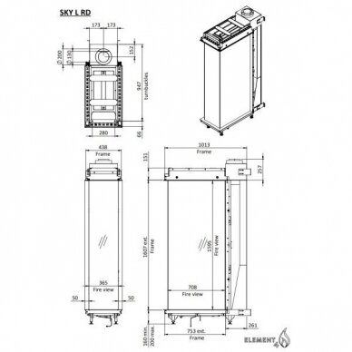 ELEMENT4 SKY LARGE ROOMDIVIDER BIO automatinis biožidinys įmontuojamas 1