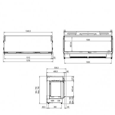 FABER e-MatriX Linear 1300-400 II elektrikamina südamik 1