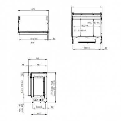 FABER e-MatriX Mood 800-650 III elektrikamina südamik 1