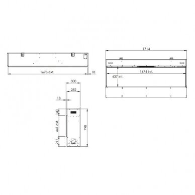 FABER e-Slim Linear 1700-450 I электрокамин встраиваемый 1