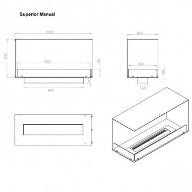 FOCO CORNER 1000 L bioethanol built-in fireplace 2