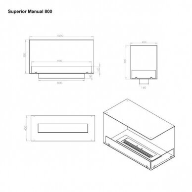 FOCO CORNER 1000 R bioethanol built-in fireplace 1