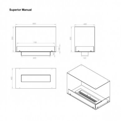 FOCO CORNER 800 R bioethanol built-in fireplace 1