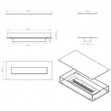 FOCO FOUR 1000 sisseehitatav biokamin 1