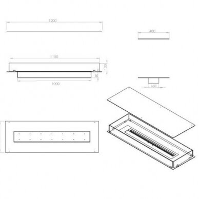 FOCO FOUR 1200 bioethanol fireplace insert 1