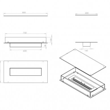 FOCO FOUR 800 bioethanol fireplace insert 1