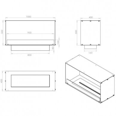 FOCO ONE 1000 bioethanol built-in fireplace 2