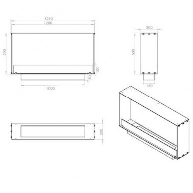 FOCO ONE 1200 SLIM  bioethanol built-in fireplace 3