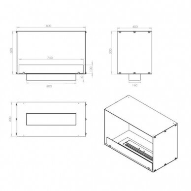 FOCO ONE 800 biokamin sisseehitatav 2