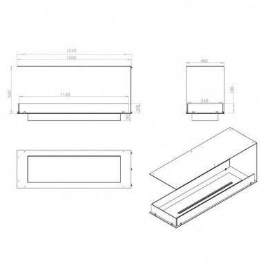 FOCO ROOM DIVIDER 1200 biožidinys įmontuojamas 4