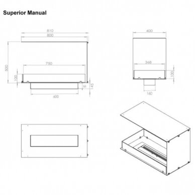 FOCO ROOM DIVIDER 800 bioethanol built-in fireplace 3