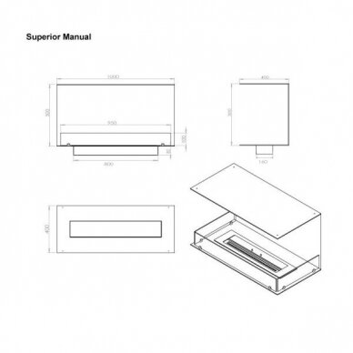 FOCO THREE 1000 bioethanol built-in fireplace 1