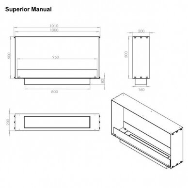 FOCO TWO 1000 SLIM bioethanol built-in fireplace 4